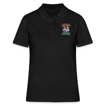 Renteneintritt endlich Zeit zum Campen - Frauen Polo Shirt - Schwarz - Vorne - Ailine (174cm)