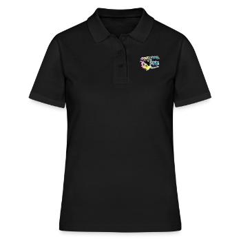 Génial depuis 1991. Wakeboard Lifestyle Vintage - Polo Femme - noir - Devant - Ailine (174cm)