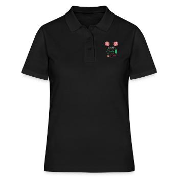 I Like His Candy Cane Funny Christmas Couples - Frauen Polo Shirt - Schwarz - Vorne - Ailine (174cm)