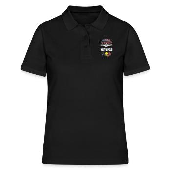 Lieu de naissance : Belgique, Belgique, Américain, États-Unis - Polo Femme - noir - Devant - Ailine (174cm)