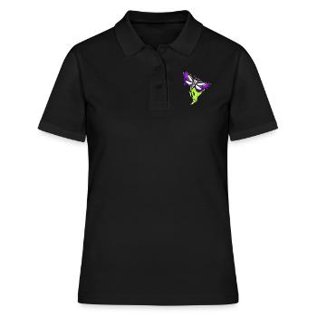Motte Skull Schaedel - Frauen Polo Shirt - Schwarz - Vorne - Ailine (174cm)
