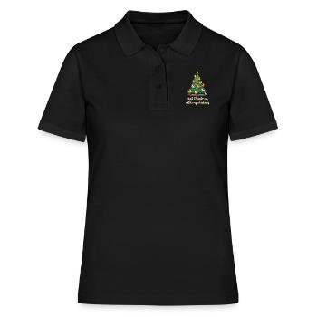 Weihnachten mit Hühnern Hühnerbesitzer Hühnerstall - Frauen Polo Shirt - Schwarz - Vorne - Ailine (174cm)