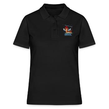 Teckel, Carnaval, Carnaval, Helau, Alaaf, Ange - Polo Femme - noir - Devant - Ailine (174cm)