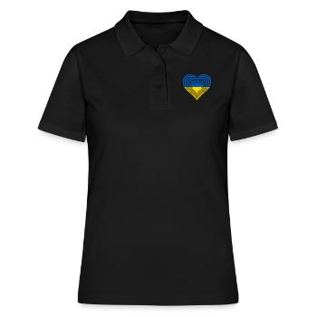 Ukraine - Frauen Polo Shirt - Schwarz - Vorne - Ailine (174cm)