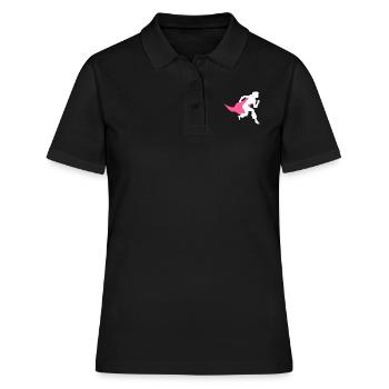 Super-femme avec cape - Polo Femme - noir - Devant - Ailine (174cm)