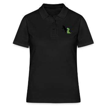 T Rex Shadow TRex With Screaming Shadow - Frauen Polo Shirt - Schwarz - Vorne - Ailine (174cm)