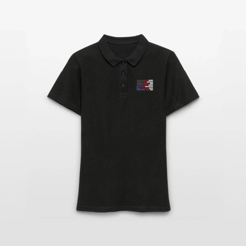 American Flag Coder Coding Computer Nerd Frauen Polo Shirt