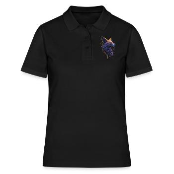 Peinture orange et violette Fox Head Illustration Desi - Polo Femme - noir - Devant - Ailine (174cm)