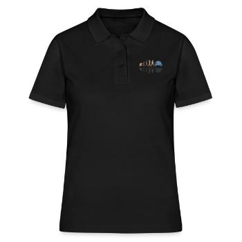 Motorcycle Evolution Vintage Shadow Biker - Frauen Polo Shirt - Schwarz - Vorne - Ailine (174cm)