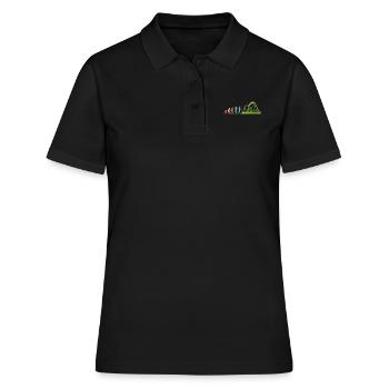 Achterbahn - Frauen Polo Shirt - Schwarz - Vorne - Ailine (174cm)