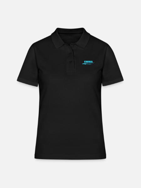 Namensschild Emma - Frauen Polo Shirt - Schwarz