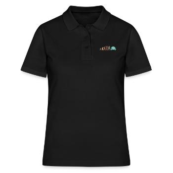 Motorcycle Evolution Vintage Shadow Biker - Frauen Polo Shirt - Schwarz - Vorne - Ailine (174cm)