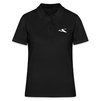 Eleganter fliegender Wasservogel Schwan - Frauen Polo Shirt - Schwarz - Vorne - Ailine (174cm)