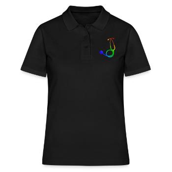 Stéthoscope de couleur | Stethoscope coloured - Polo Femme - noir - Devant - Ailine (174cm)