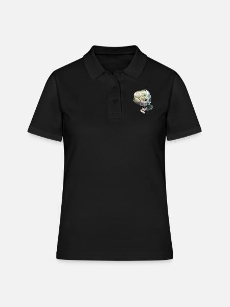 Crâne Rose - Polo Femme - noir