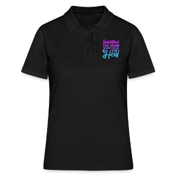 Comprendre la main et sentir la guérison - Polo Femme - noir - Devant - Ailine (174cm)