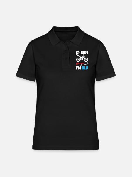 Vélo électrique parce que je suis vieux - Polo Femme - noir