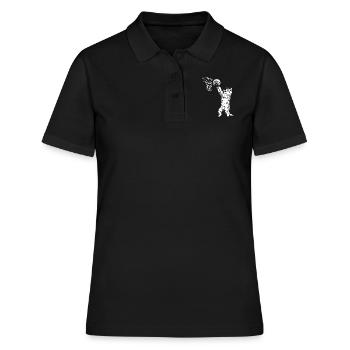 Cat Basketball Dunking - Women's Polo Shirt - black - Front - Ailine (174cm)