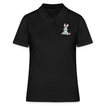 Osterhase - Frauen Polo Shirt - Schwarz - Vorne - Ailine (174cm)