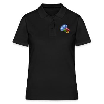 Facettenkristalle im Farbkreis - Frauen Polo Shirt - Schwarz - Vorne - Ailine (174cm)