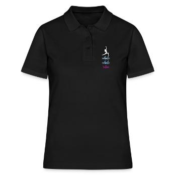 Yoga - Inspirez. Exhaler. Se détendre. - Polo Femme - noir - Devant - Ailine (174cm)