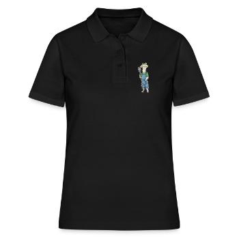 Lama Landwirt Mistgabel Bauernhof - Frauen Polo Shirt - Schwarz - Vorne - Ailine (174cm)