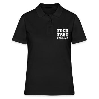 Fuck fast fashion - Polo Femme - noir - Devant - Ailine (174cm)