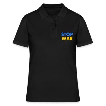 Stop war - Frauen Polo Shirt - Schwarz - Vorne - Ailine (174cm)