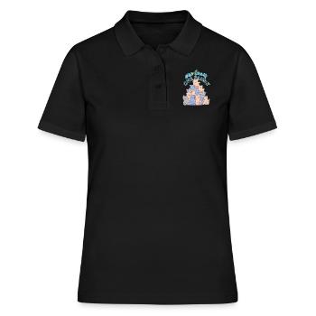 team familie katze hundesport elternzeit witzig - Frauen Polo Shirt - Schwarz - Vorne - Ailine (174cm)