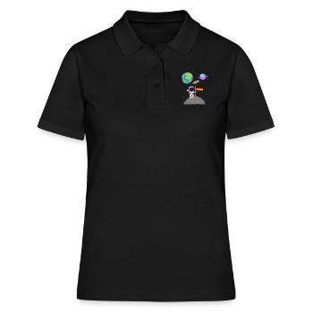 Moon Landing Planet Germany Flag Astronaut - Women's Polo Shirt - black - Front - Ailine (174cm)