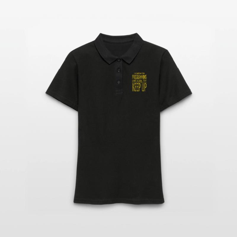 computer language bday statement backend developer Frauen Polo Shirt