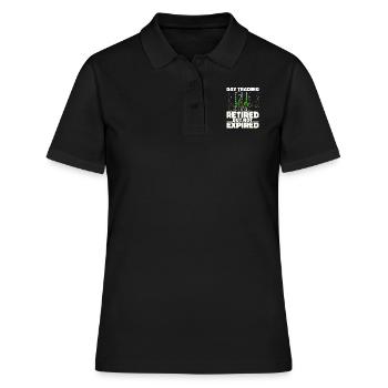Day Trading Day Trader à la retraite - Polo Femme - noir - Devant - Ailine (174cm)