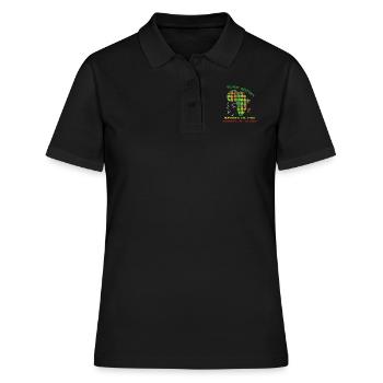 Black History Inspiring the the future Afrika - Frauen Polo Shirt - Schwarz - Vorne - Ailine (174cm)