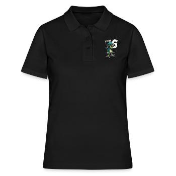 Kinder Geburtstag 6 Jahre - Skater Affe - Frauen Polo Shirt - Schwarz - Vorne - Ailine (174cm)