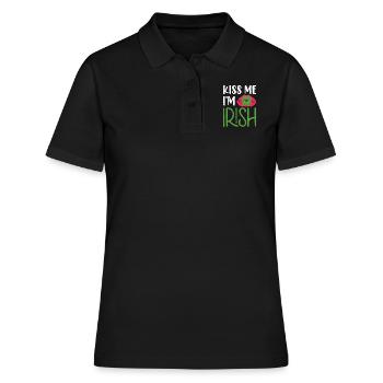 Embrasse-moi je suis irlandais Saint-Patrick - Polo Femme - noir - Devant - Ailine (174cm)