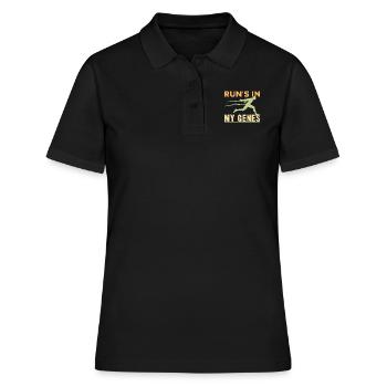 Les marathoniens courent la course est dans mes gènes - Polo Femme - noir - Devant - Ailine (174cm)