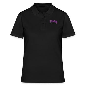Femboy Cross Dressing - Frauen Polo Shirt - Schwarz - Vorne - Ailine (174cm)
