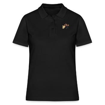 Brahma Hühner I Chicken Geflügel Motiv für - Frauen Polo Shirt - Schwarz - Vorne - Ailine (174cm)