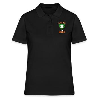 Embrasse-moi, Je suis Irlandais, Irlandais, Saint-Patrick - Polo Femme - noir - Devant - Ailine (174cm)