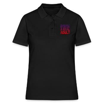 Je suis un adulte mais pas comme un vrai adulte 3 - Polo Femme - noir - Devant - Ailine (174cm)