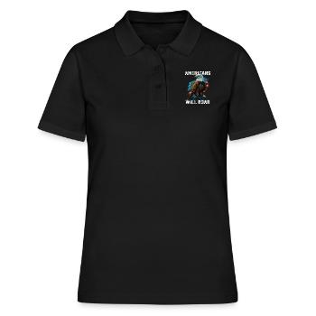 Americans Will Roar American Bald Eagle America - Frauen Polo Shirt - Schwarz - Vorne - Ailine (174cm)