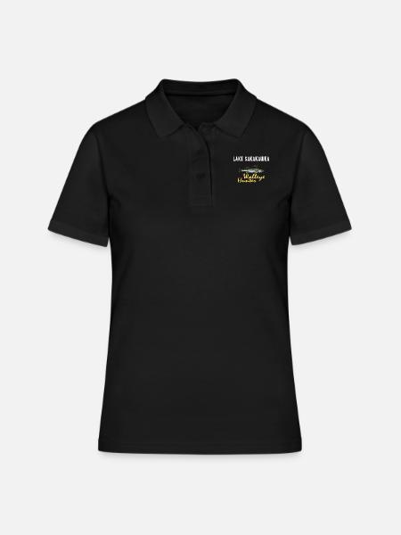 Pêche au Dakota du Nord - Chasseur de doré jaune - Polo Femme - noir