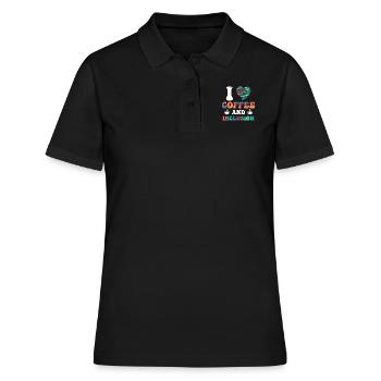 J’adore le café et le handicap Inklusion - Polo Femme - noir - Devant - Ailine (174cm)