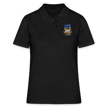 Down Syndrom Vater und Mutter mit Kind - Frauen Polo Shirt - Schwarz - Vorne - Ailine (174cm)