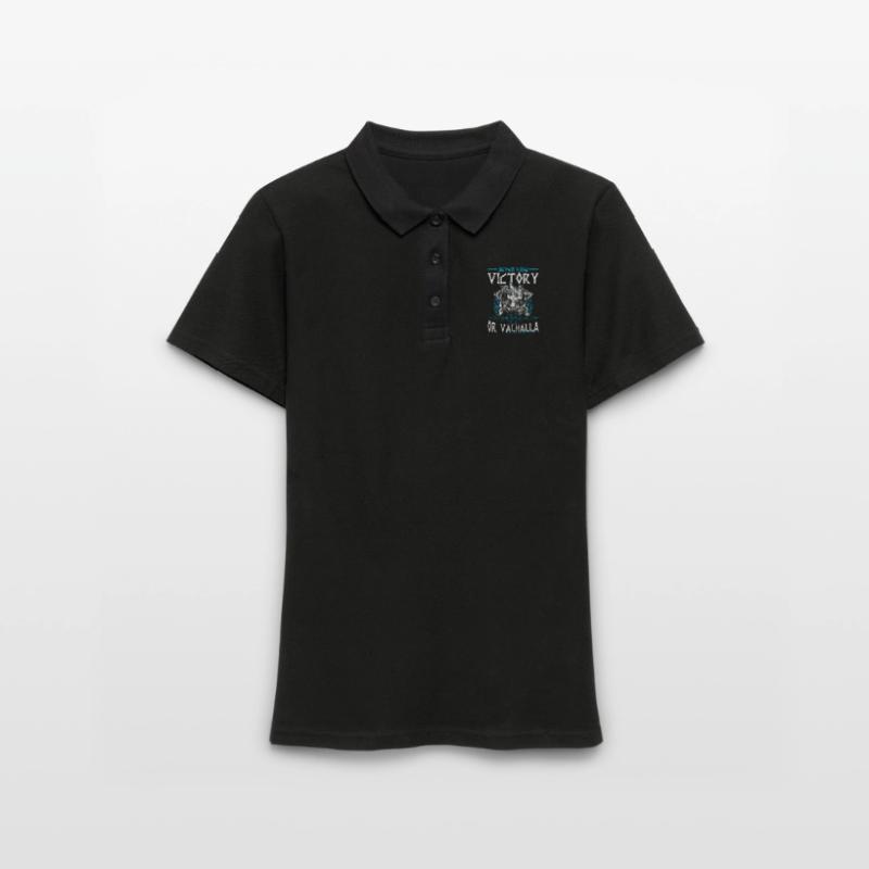 Niemals Verlieren, Sieg oder Valhalla Wikinger Frauen Polo Shirt