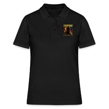 Tous les jours, je joue avec le pompier pompier - Polo Femme - noir - Devant - Ailine (174cm)