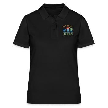 Ich Bin Florist Ich Bin Gewohnt Mit Stichen - Frauen Polo Shirt - Schwarz - Vorne - Ailine (174cm)
