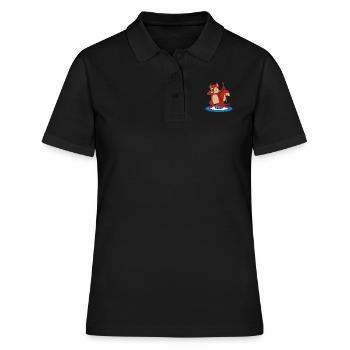 Locken - Frauen Polo Shirt - Schwarz - Vorne - Ailine (174cm)