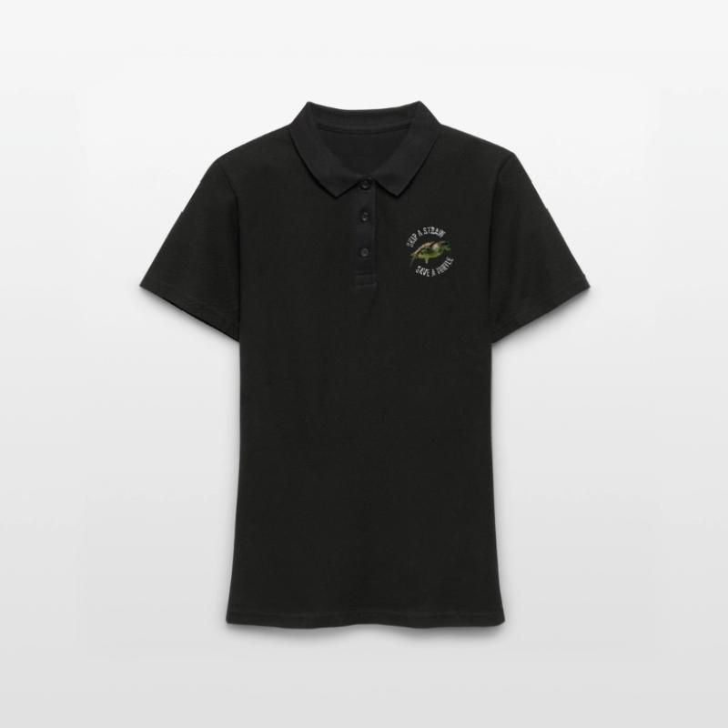 Skip A Straw Save A Turtle Environment Turtle Women's Polo Shirt