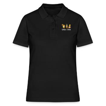 Garten Chefin Sonnenblumen Gartenzwerge - Frauen Polo Shirt - Schwarz - Vorne - Ailine (174cm)